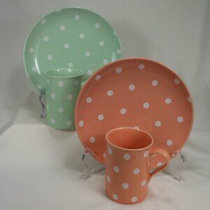 2 sets of colorful  GANZ tea mug & saucers